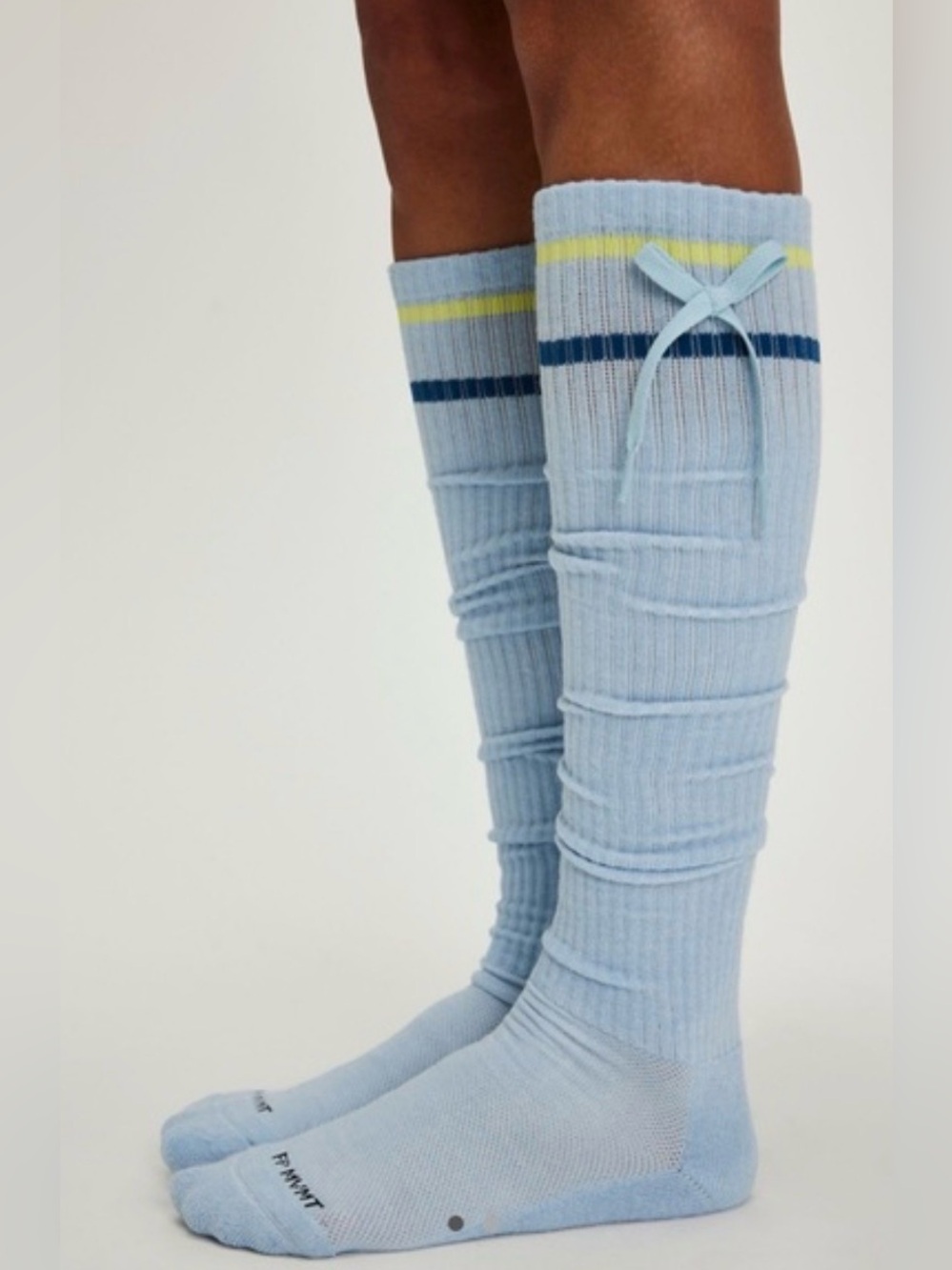 Free People Movement Foul Shot Knee-High Socks Light Blue NWT One Size